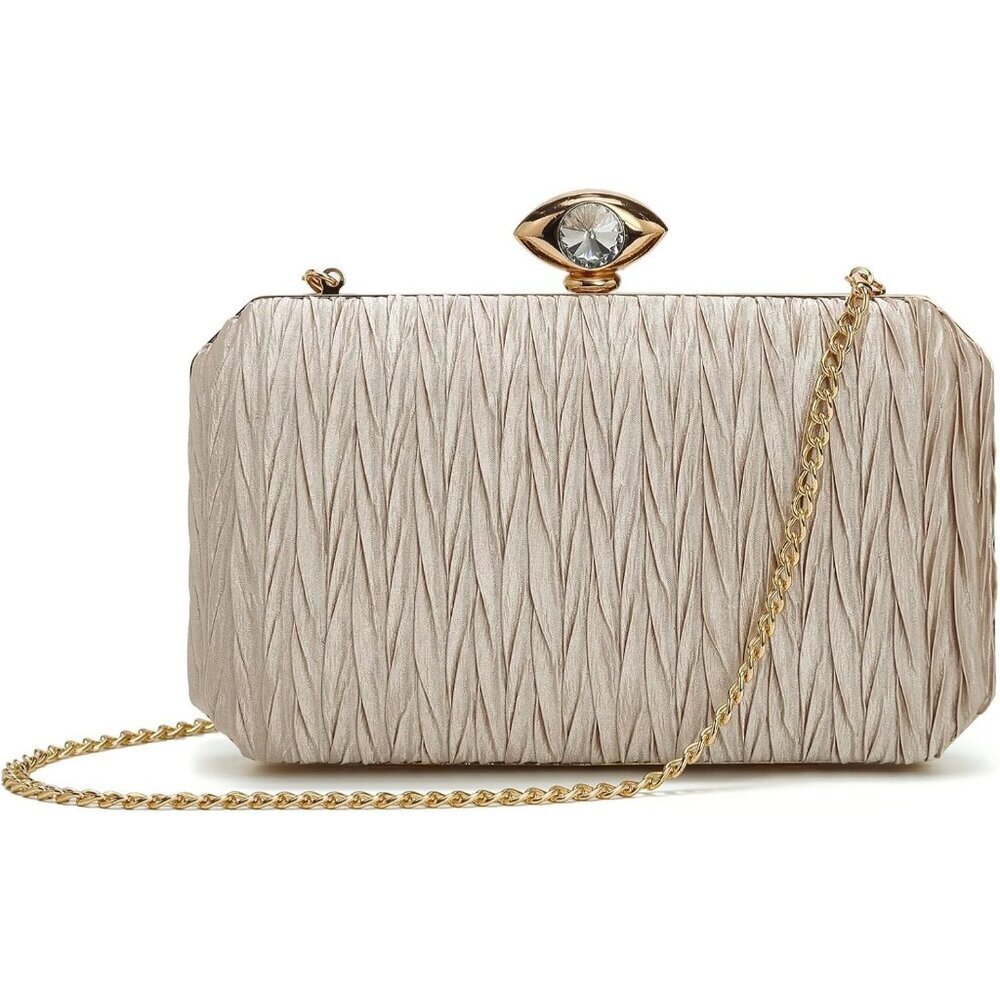 ❤️ Women Satin Evening Clutch Purse Handbags Crossbody Hardcase for Party Prom